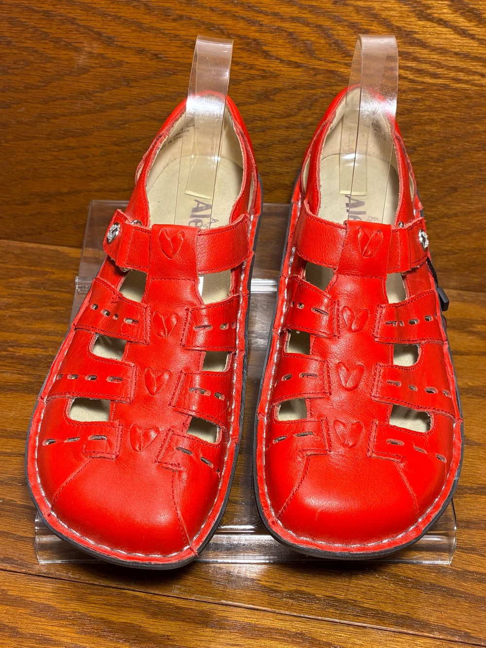 Alegria Pesca Tomato Red Leather Fisherman Sandals EU 37 US 7-7.5 - Picture 5 of 16